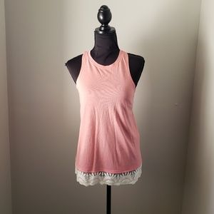 Hollister Pink Lace Bottom NWT Tank Top Small